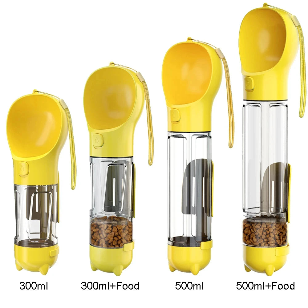 3-in-1 Portable Dog & Cat Water Bottle – Feeder, Poop Scoop & Food Container