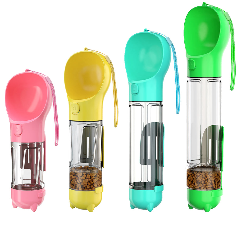 Portable 3-in-1 Pet Water Bottle for Dogs and Cats – Travel-Friendly Design