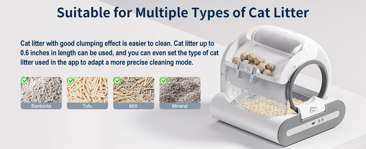 Smart Self-Cleaning Automatic Cat Litter Box – App-Controlled, Large Capacity, Easy Maintenance