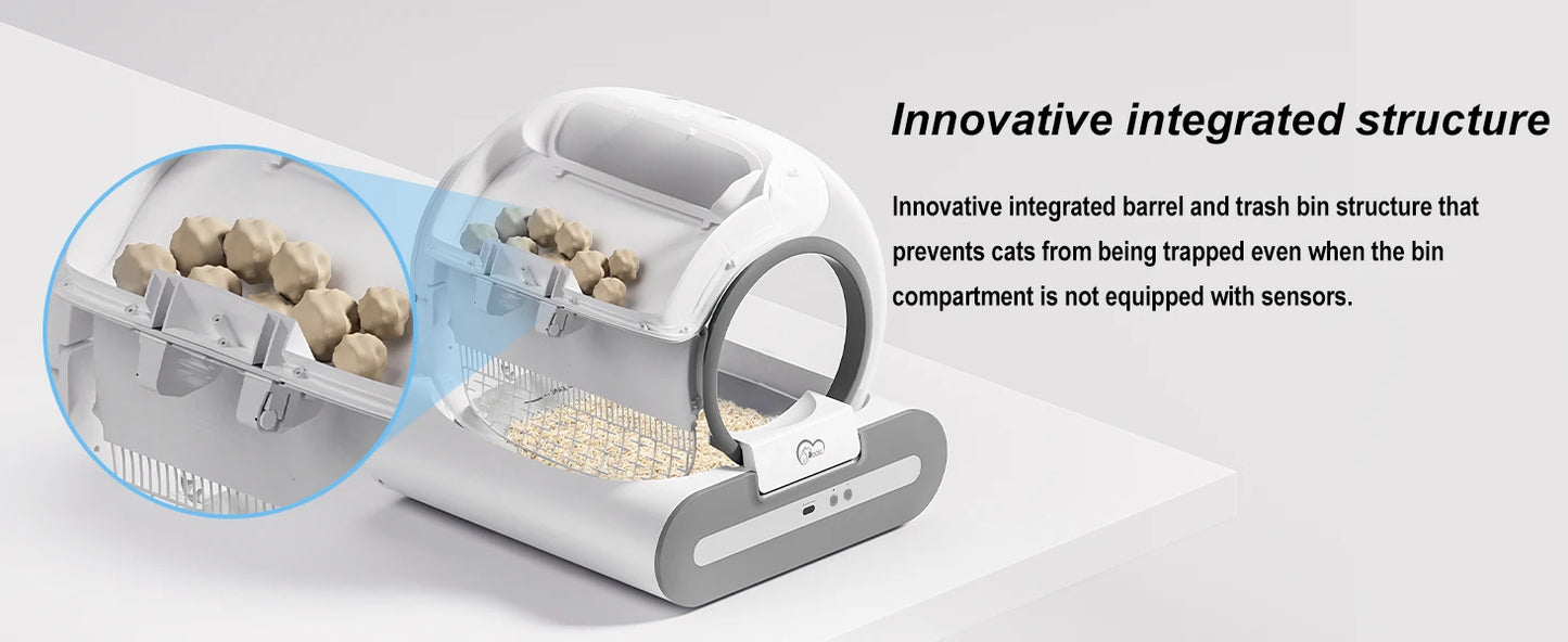 Smart Self-Cleaning Automatic Cat Litter Box – App-Controlled, Large Capacity, Easy Maintenance