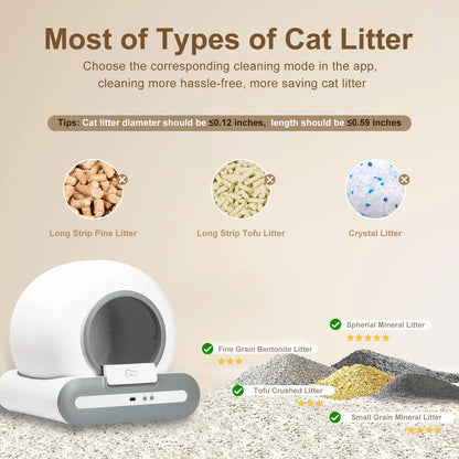 Smart Self-Cleaning Automatic Cat Litter Box – App-Controlled, Large Capacity, Easy Maintenance
