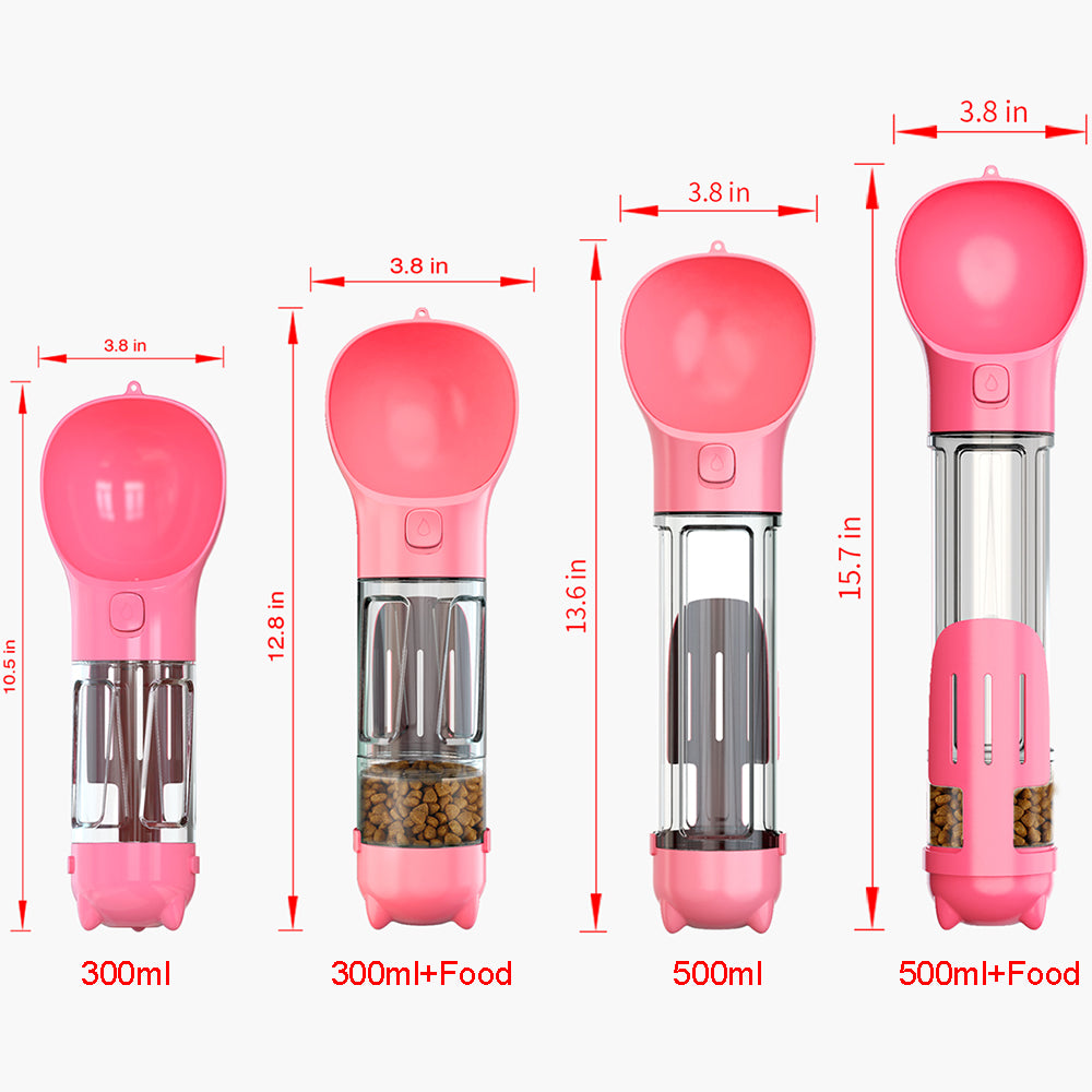 Portable 3-in-1 Pet Water Bottle for Dogs and Cats – Travel-Friendly Design