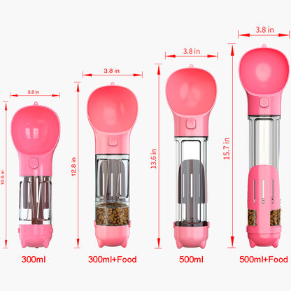 Portable 3-in-1 Pet Water Bottle for Dogs and Cats – Travel-Friendly Design
